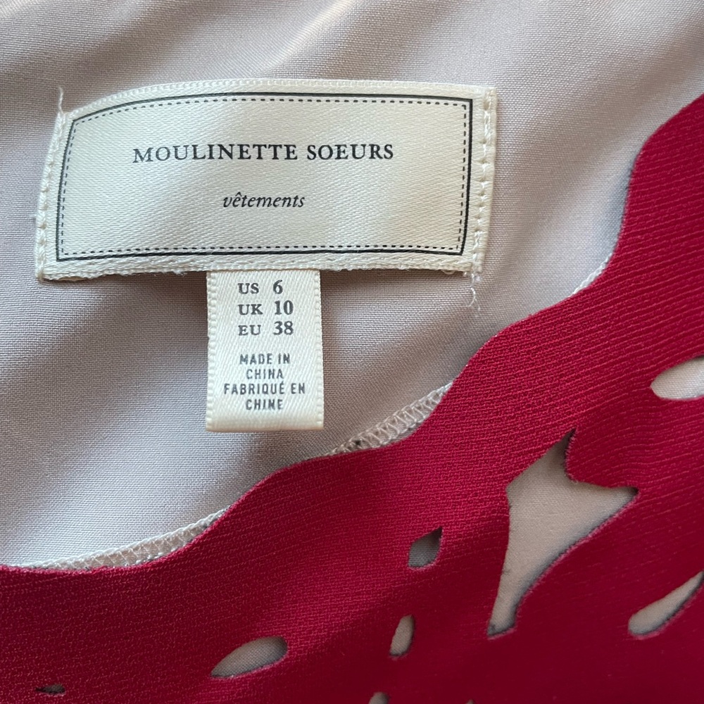 Moulinette Soeurs Laser-Cut Red Fit & Flare dress in SZ 6 in gently used cond - Picture 9 of 10